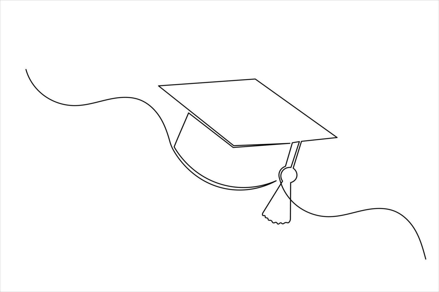 Academic Cap Icon Simple Line Drawing Illustration vector