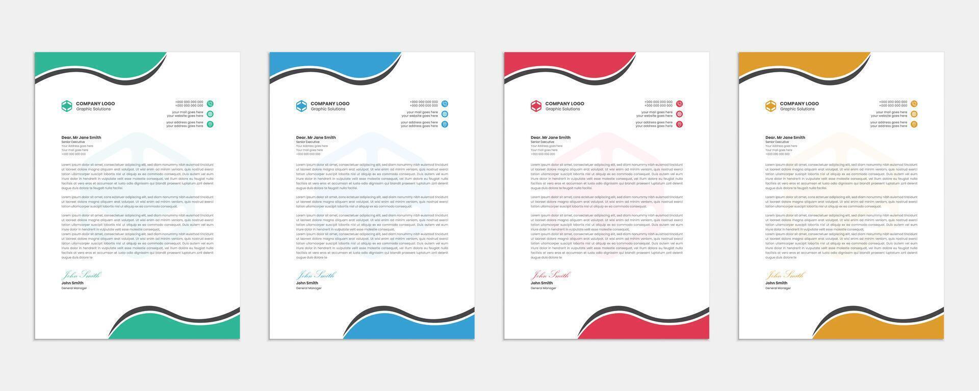 Abstract Corporate Business Style Letterhead Design Template For Your Project. Simple And Clean Print Ready Design, Elegant Flat Design. vector