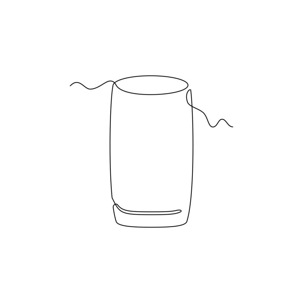 one line art High Ball Glass illustration. line art, one continuous line, simple, hand drawn and sketch style. for icons, symbols, signs or logos vector