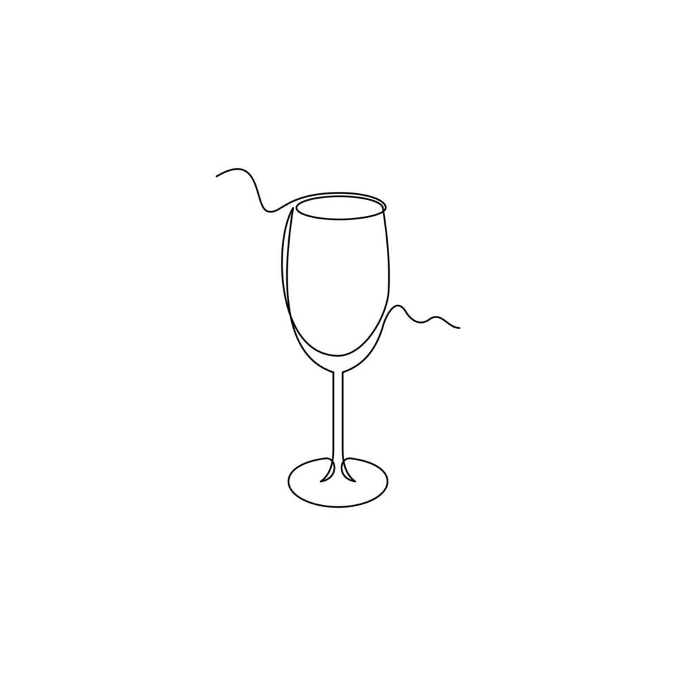 one line art T Sour Fizz Glass illustration. line art, one continuous line, simple, hand drawn and sketch style. for icons, symbols, signs or logos vector