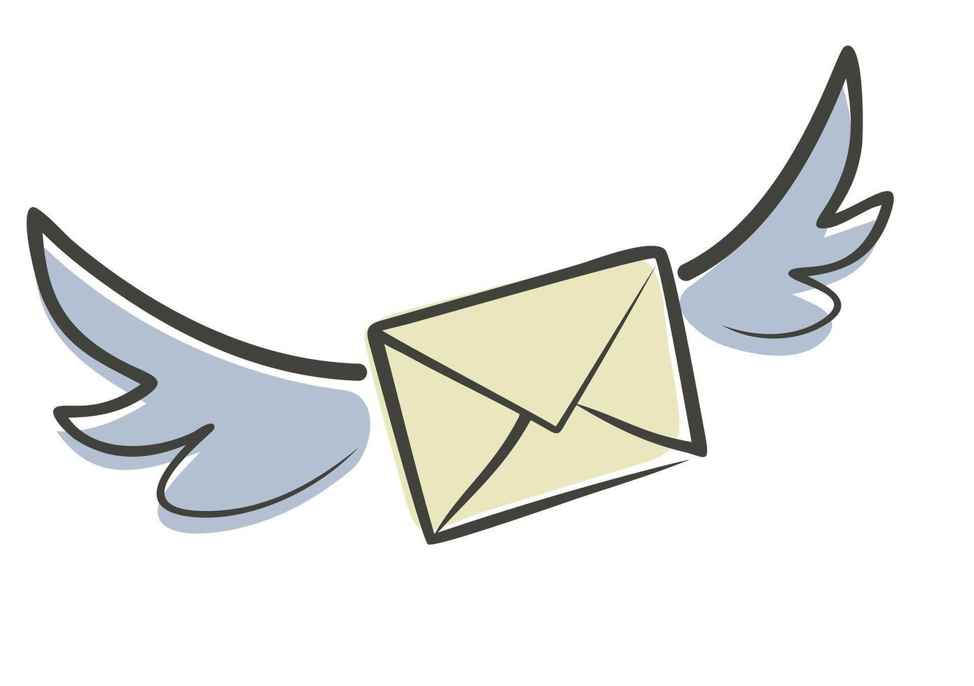 Letter with wings. vector