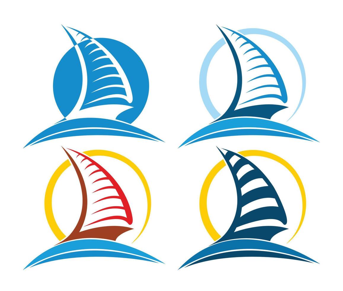 Logos of sailing vessels. vector