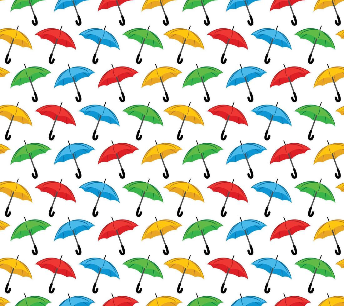 Seamless background with colored stylized umbrellas. vector