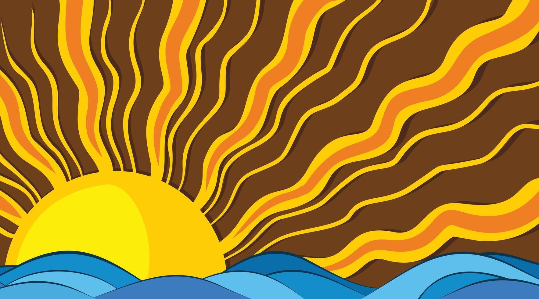 Sea landscape from dawn. vector
