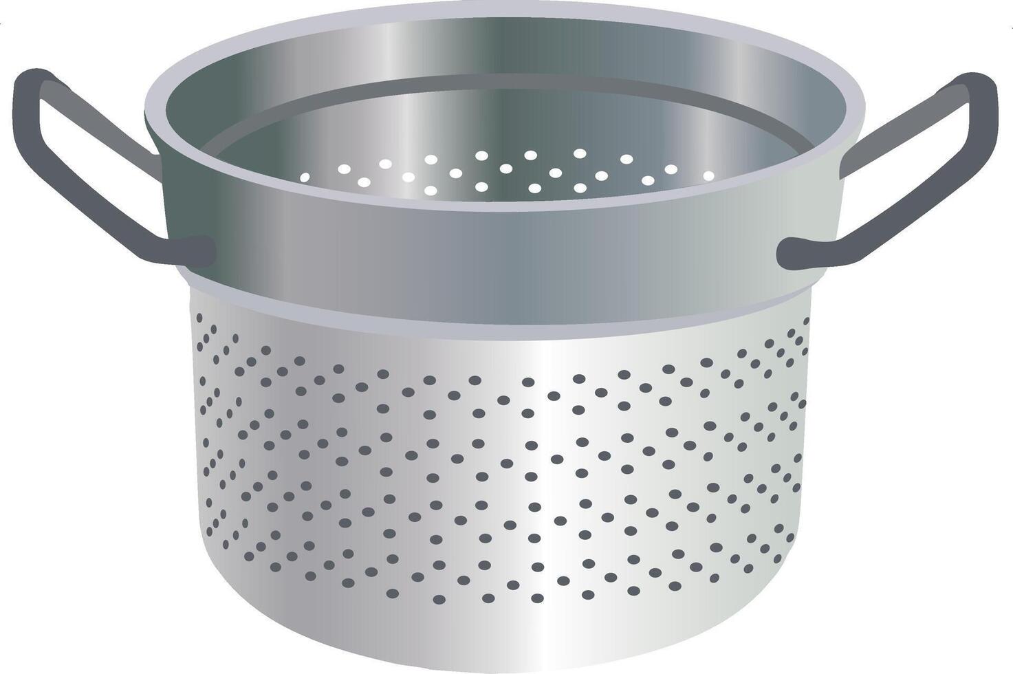 A metal colander with holes on it vector