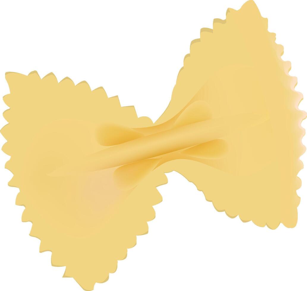 A yellow bowtie pasta on a white background vector