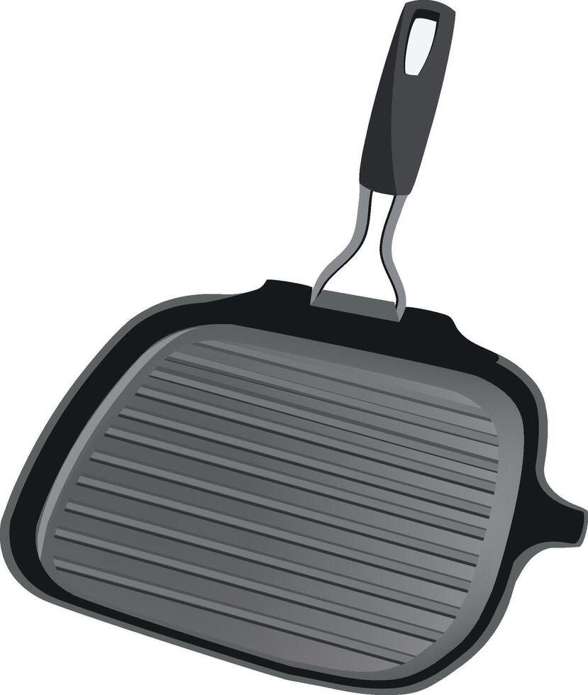 A frying pan with a handle on a white background vector