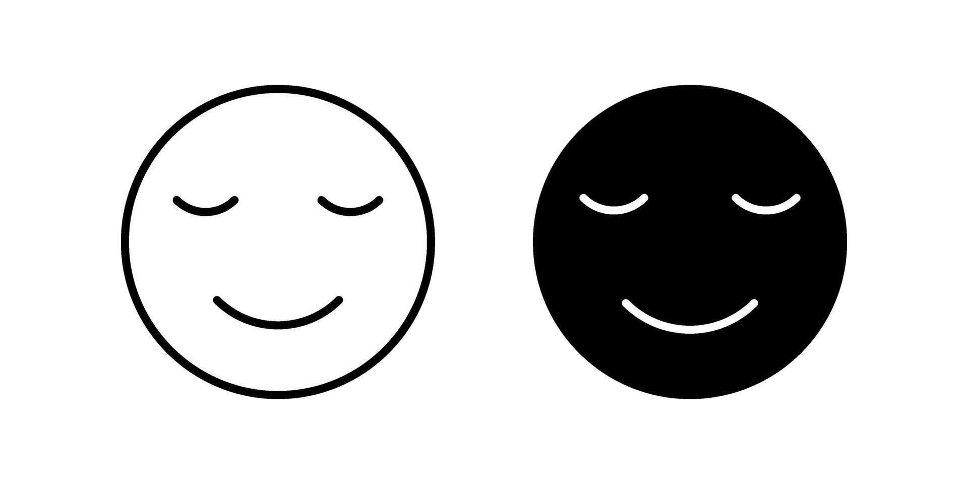 relieved face Icon set Symbol isolated white background. illustration. color editable. vector