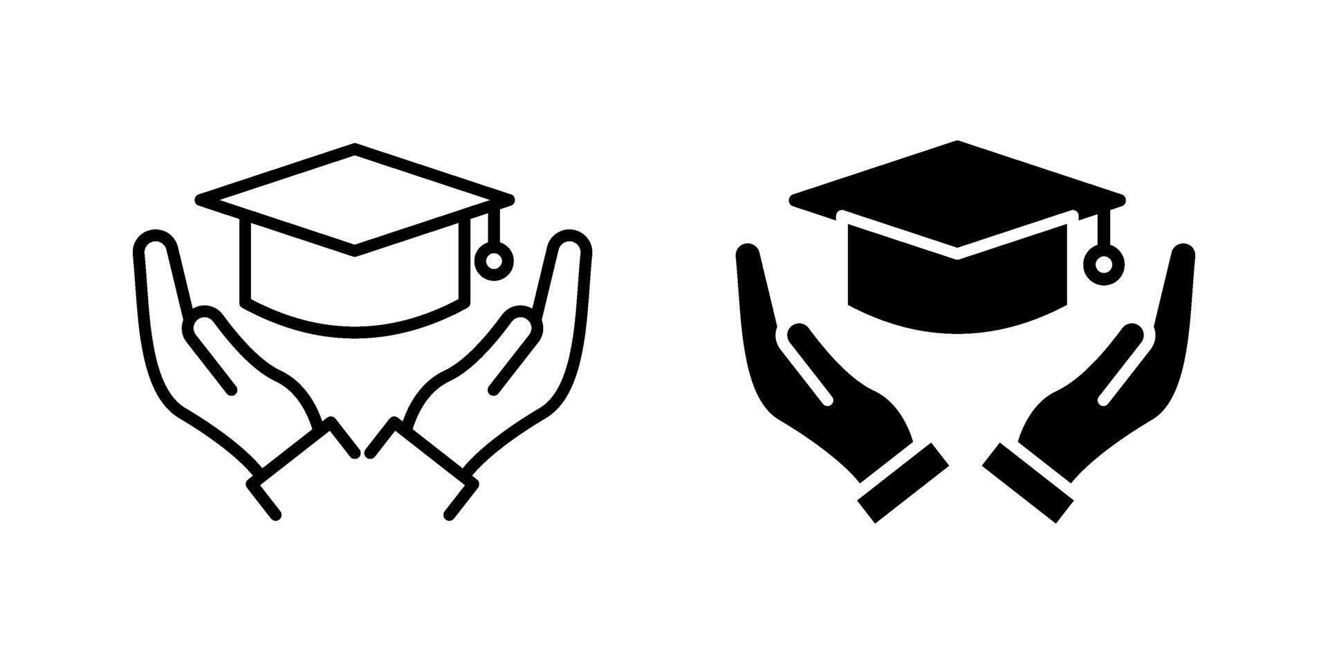 Graduation celebration Icon set. Symbol isolated white background. illustration. color editable. vector