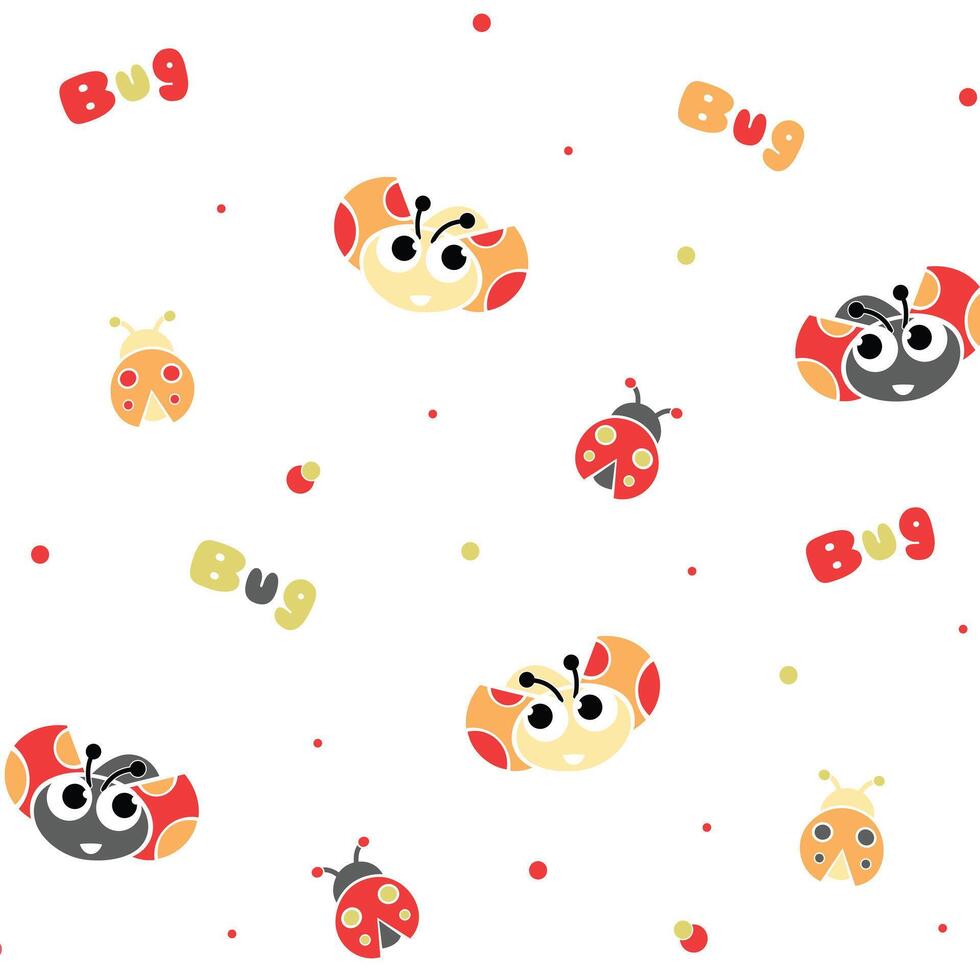 Cute Ladybugs with Red Spots vector