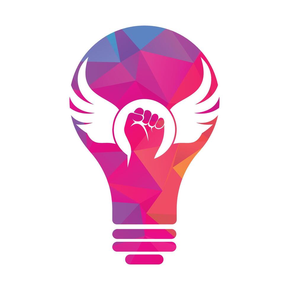 Wing fist logo design vector
