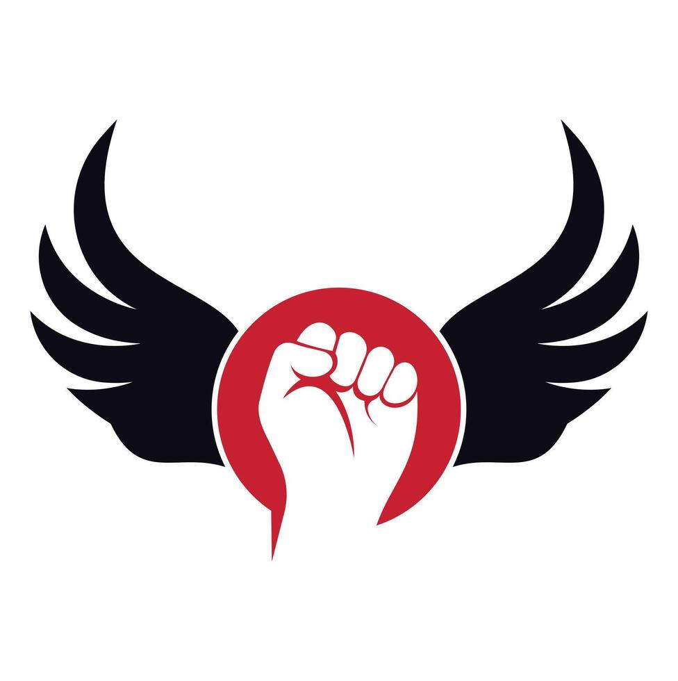 Wing fist logo design. vector
