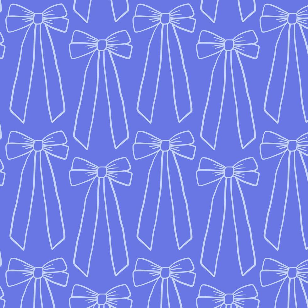 Seamless pattern with hand drawn bow knots, gift bows. Wedding celebration print, christmas party decoration, wrapping paper. vector
