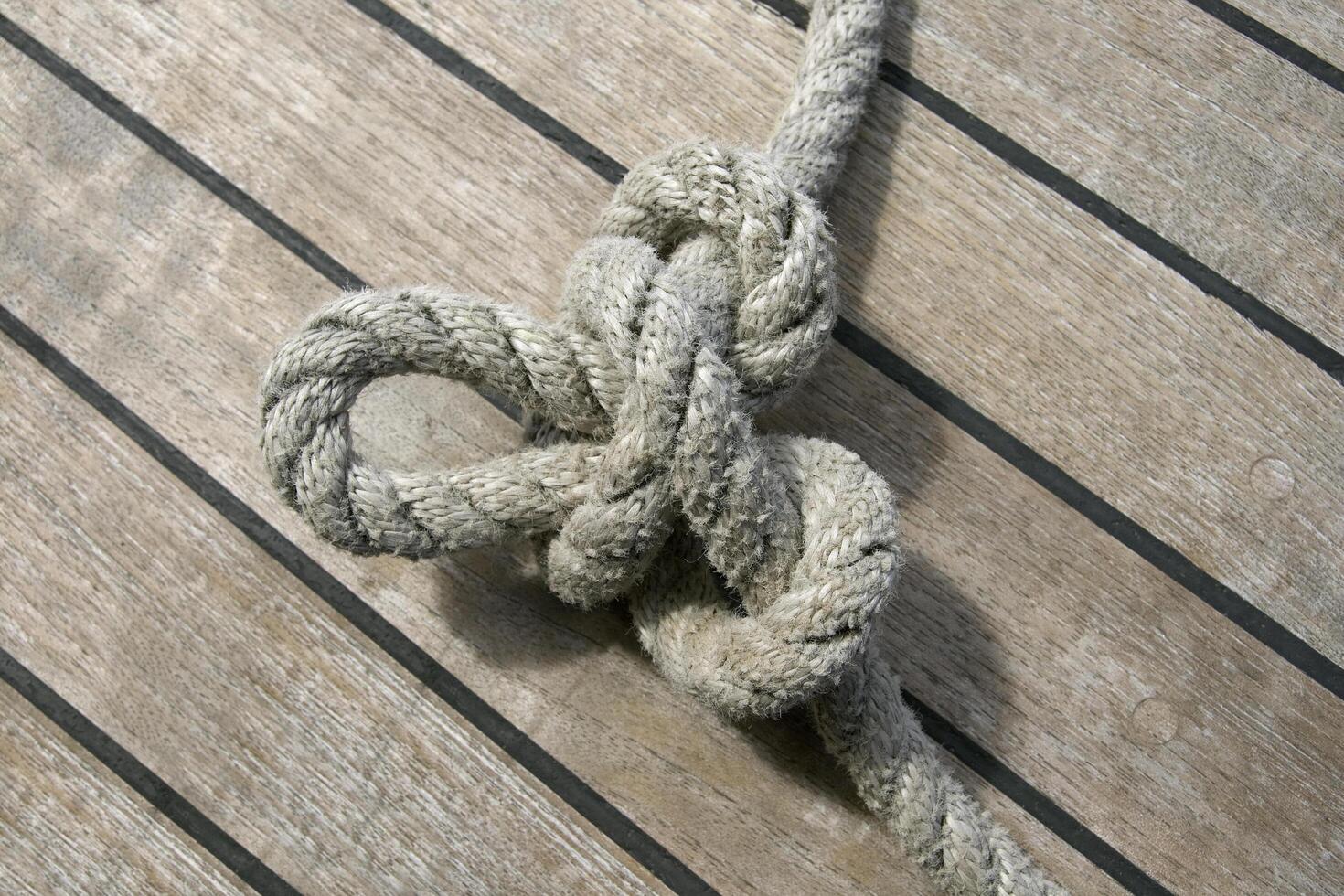 Butterfly knot on a ship's deck photo