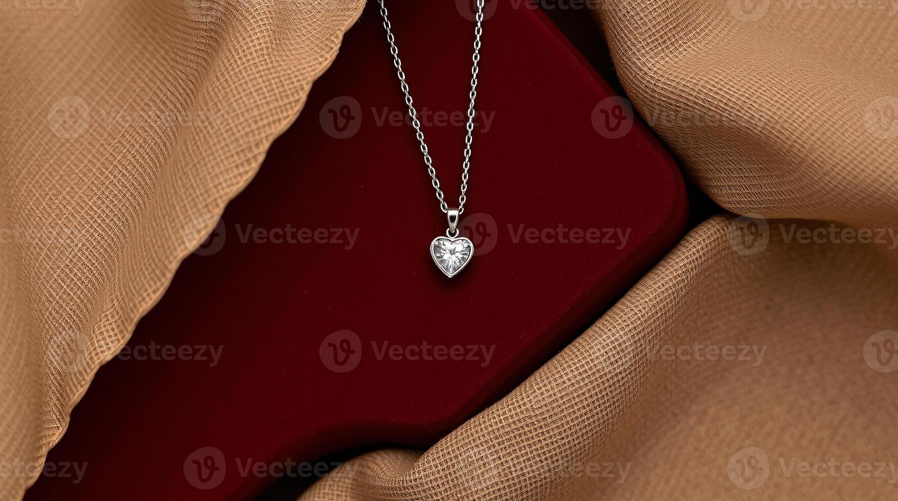 necklace with heart-shaped diamond pendant, capturing understated elegance and refined luxury, ideal for a symbol of love and commitment. photo