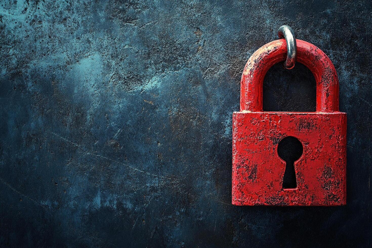 Red Lock on Dark Background photo