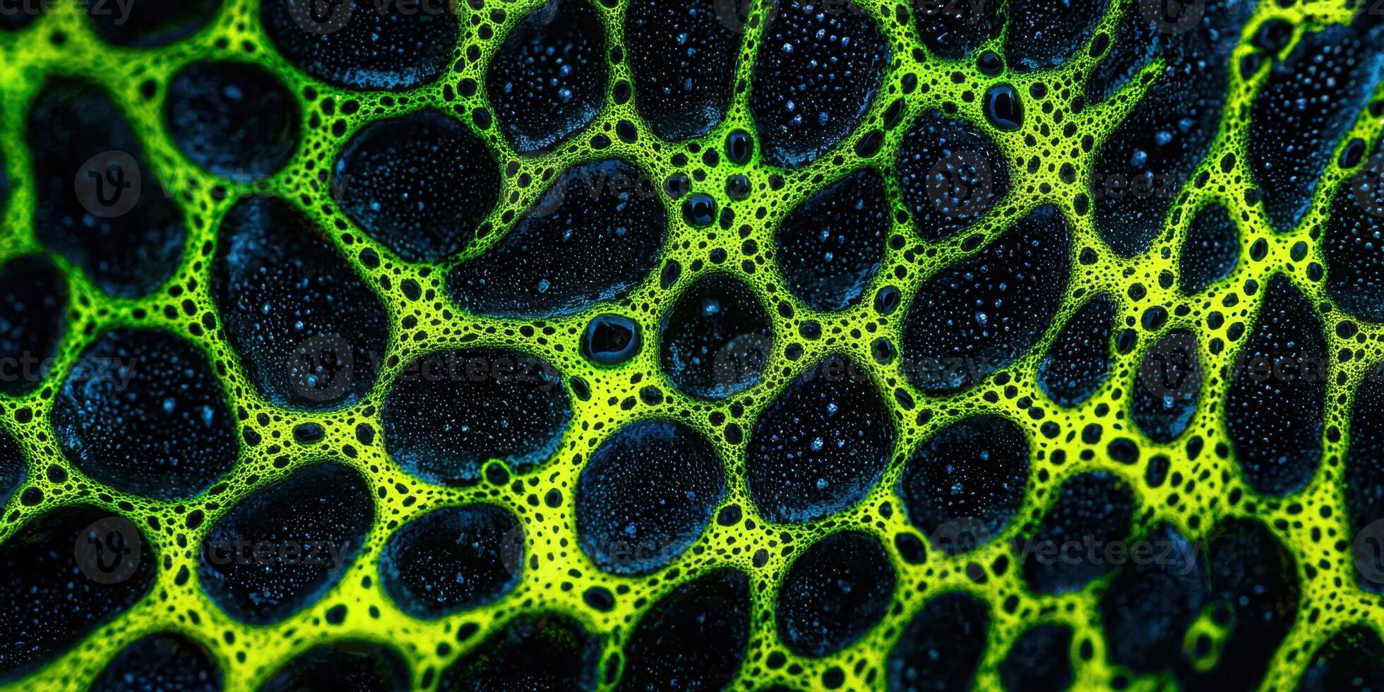 A close up of bubbles in a black and yellow pattern photo