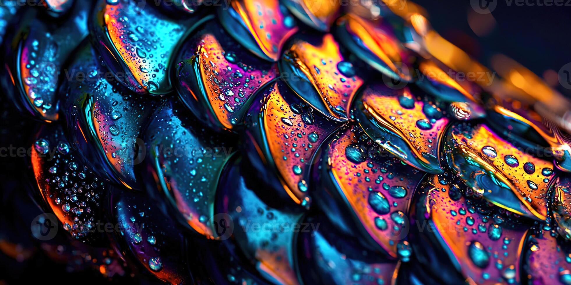 A close up of a colorful snake skin photo