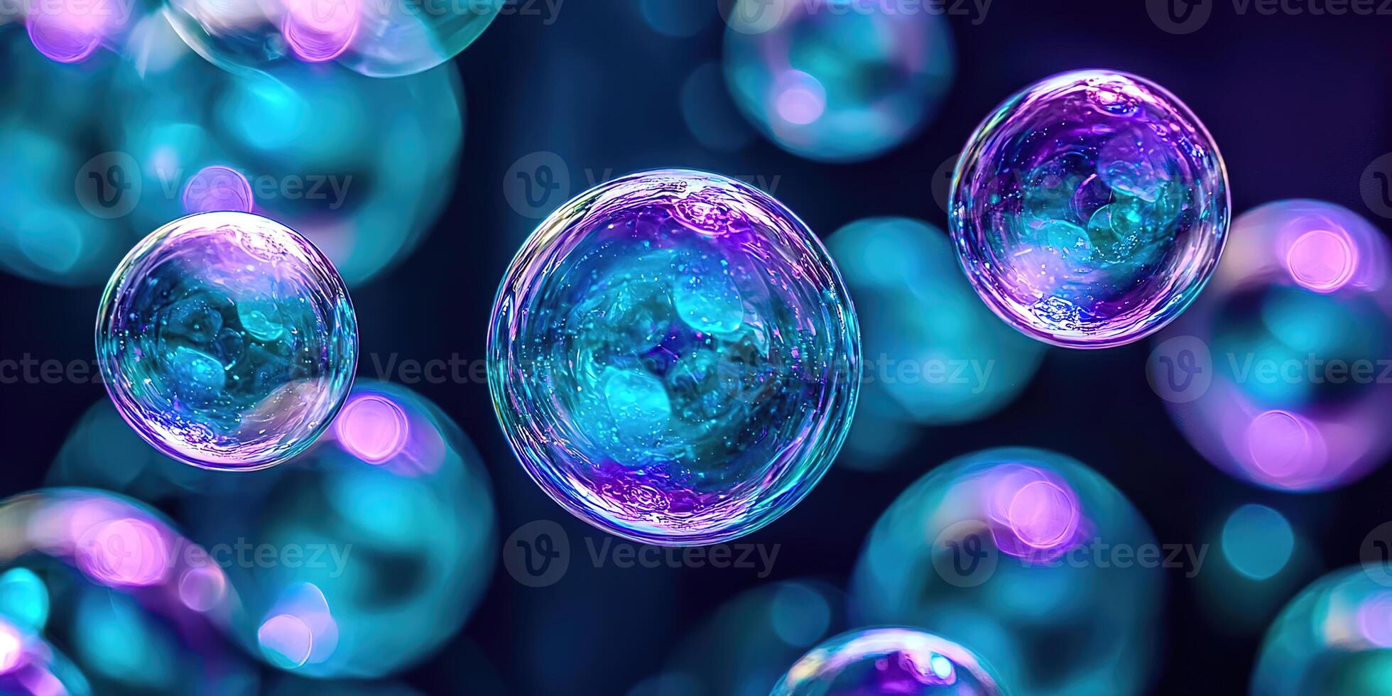 A group of bubbles floating in the air photo
