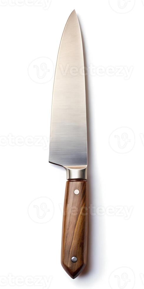 sharp knife isolated on white background photo