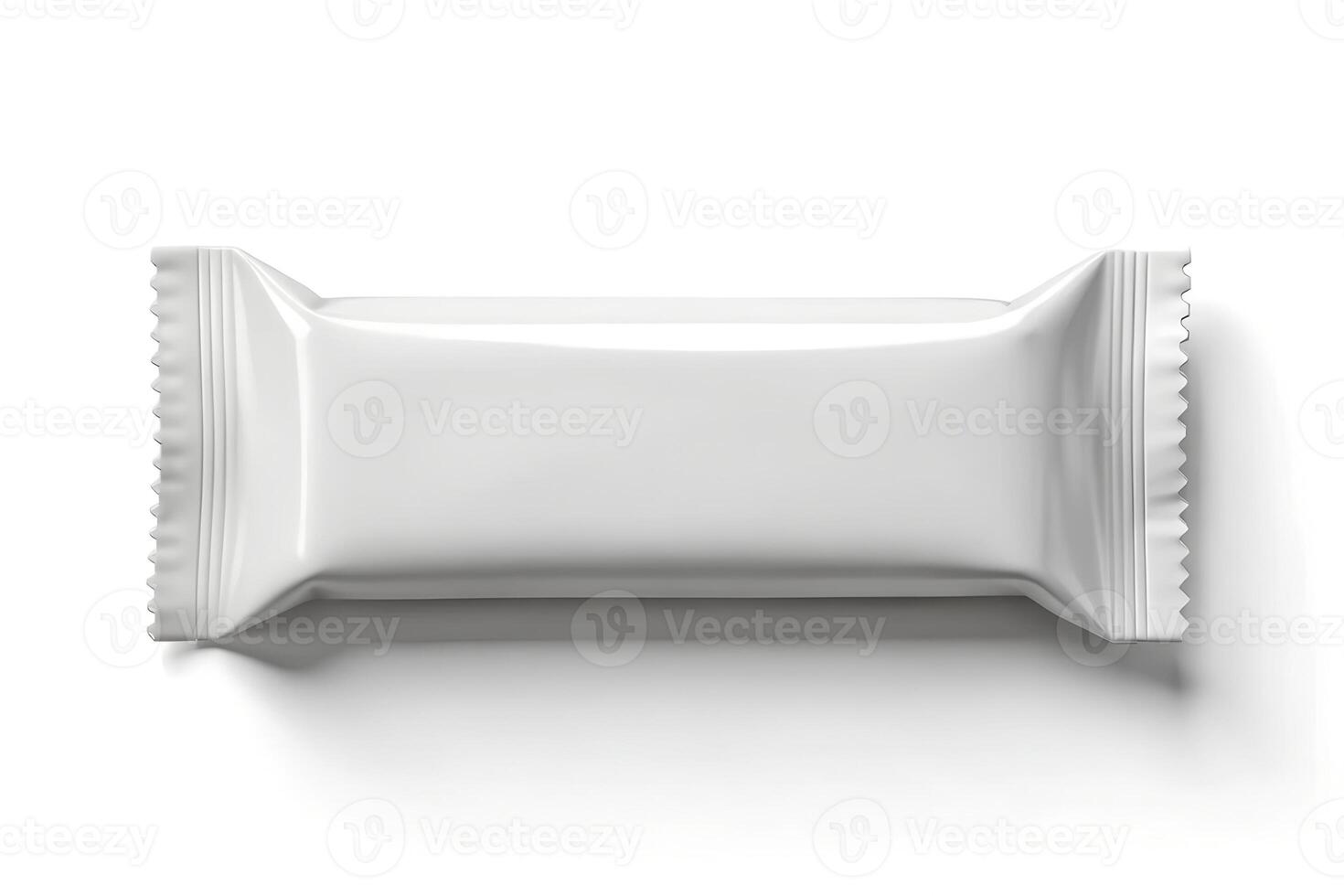 Blank chocolate or cereal bar, cookie mock-up isolated on white background photo