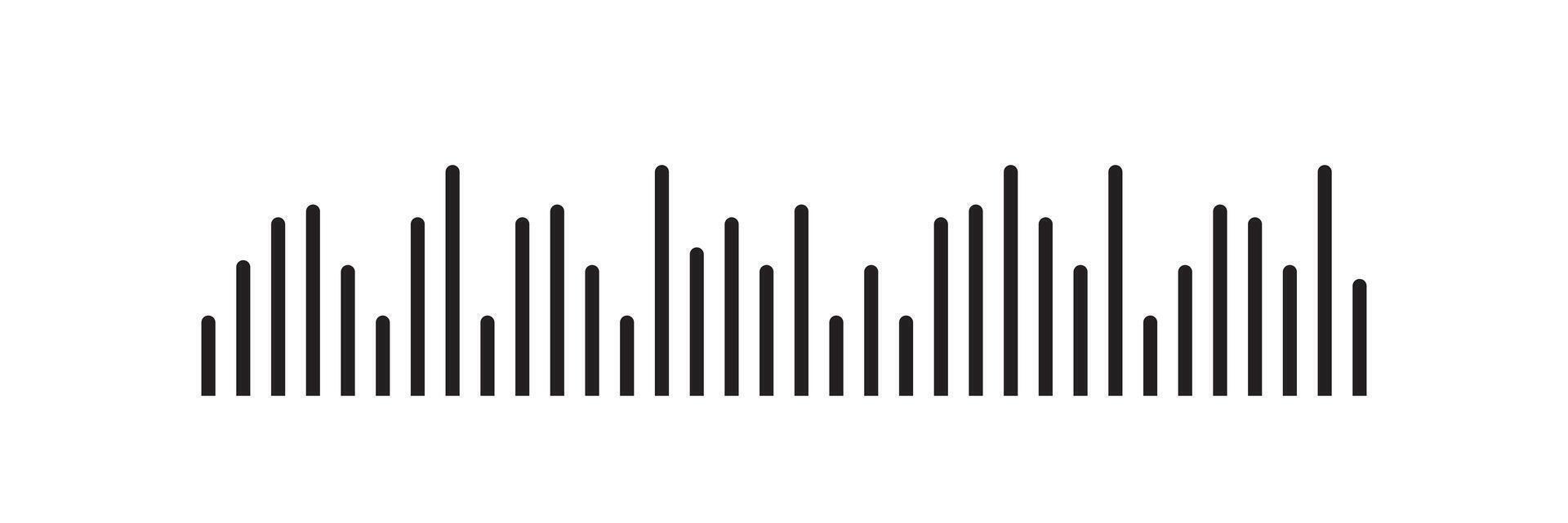 Podcast sound waves and audio soundwave of voice message records vector