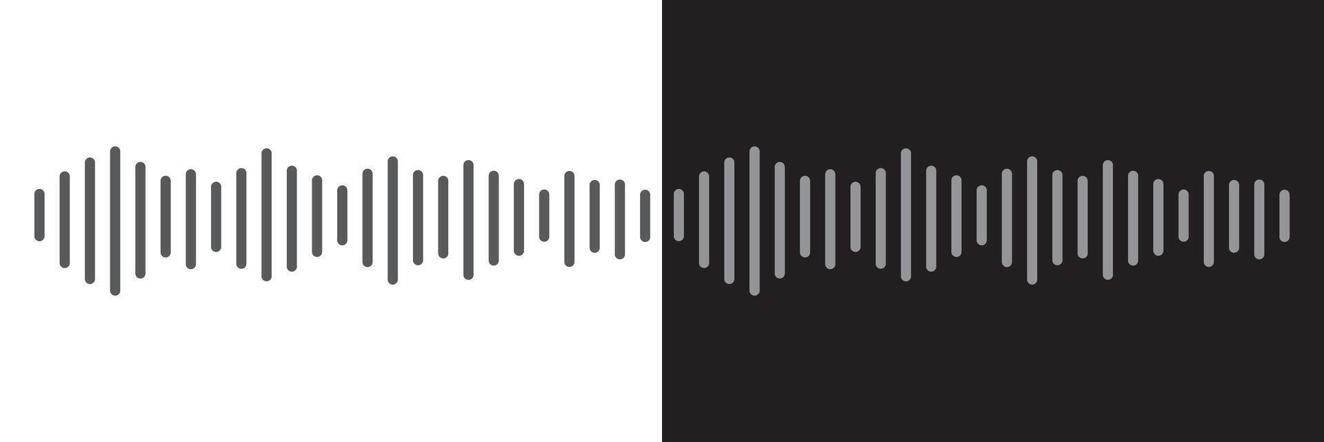 Waves of the Digital Equalizer Isolated on Black and White Backgrounds. Digital Sound EQ Illustration. Voice Assistant Soundwave. AI Assistant Voice Generation or Recognition Concept. vector