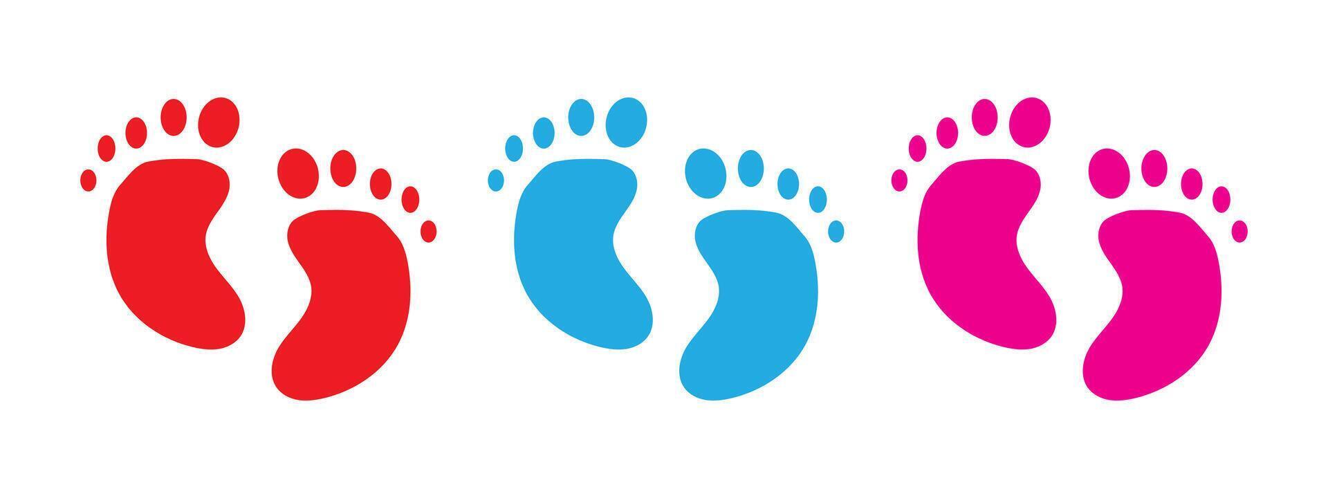Set of Baby boy and girl footprints set vector