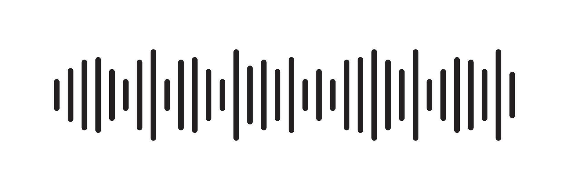 Record player lines social audio of voice volume equalizer with stereo noise sound wave message vector