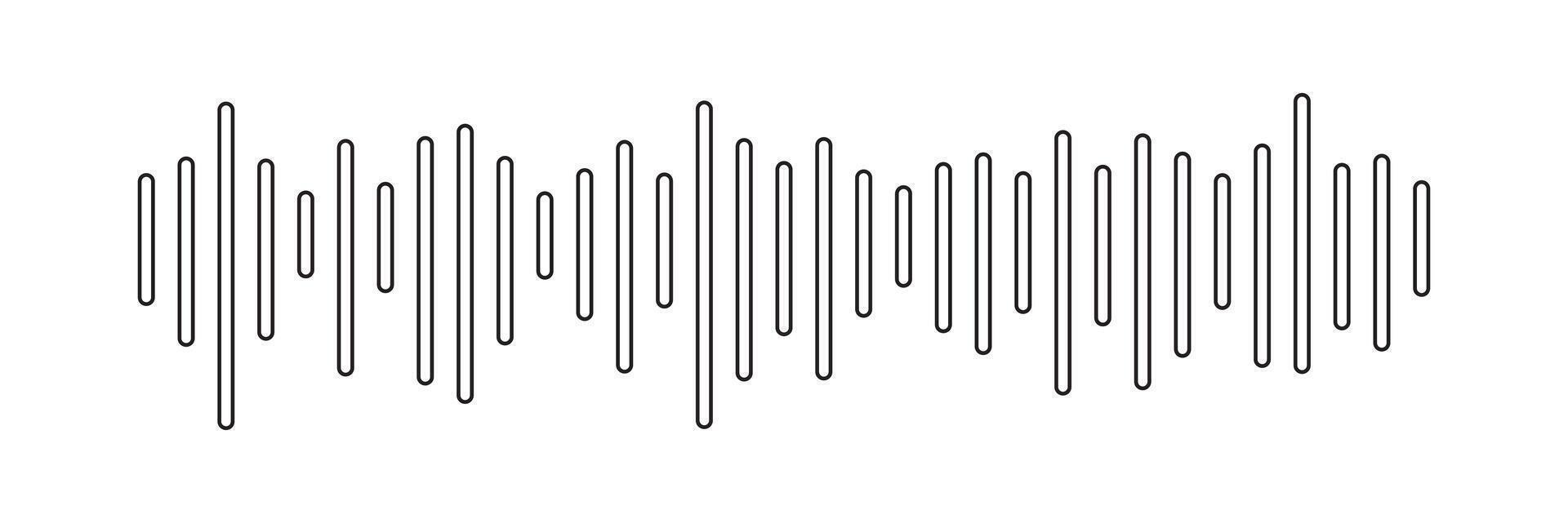 Voice or music audio spectrum. Sound wave line. Soundwave form vector
