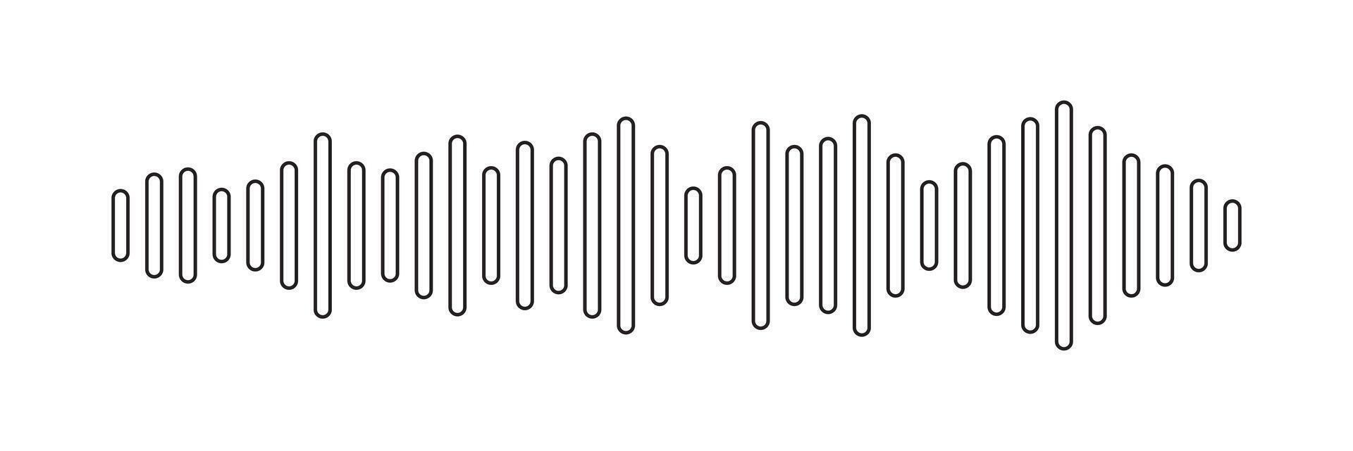 Sound wave or voice message icon. Music waveform, track radio play. Audio equalizer line. vector