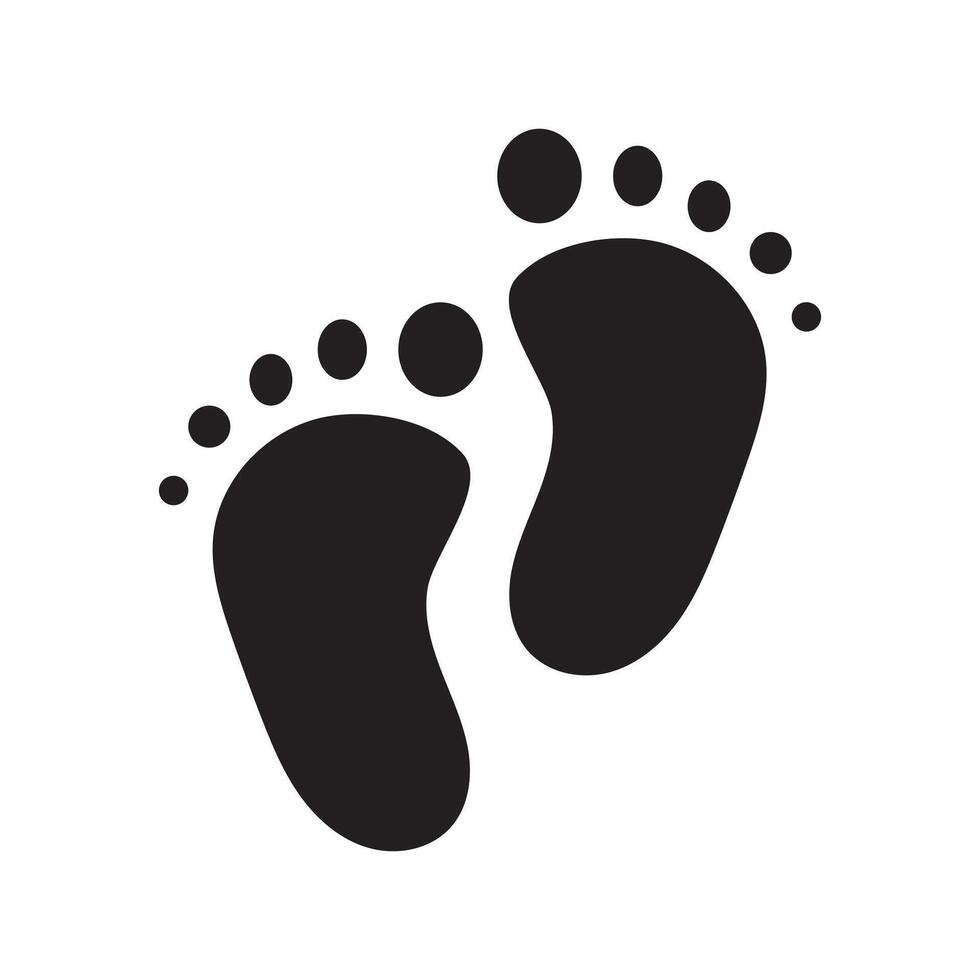 baby feet icon, footprint, newborn, kids feet sign vector