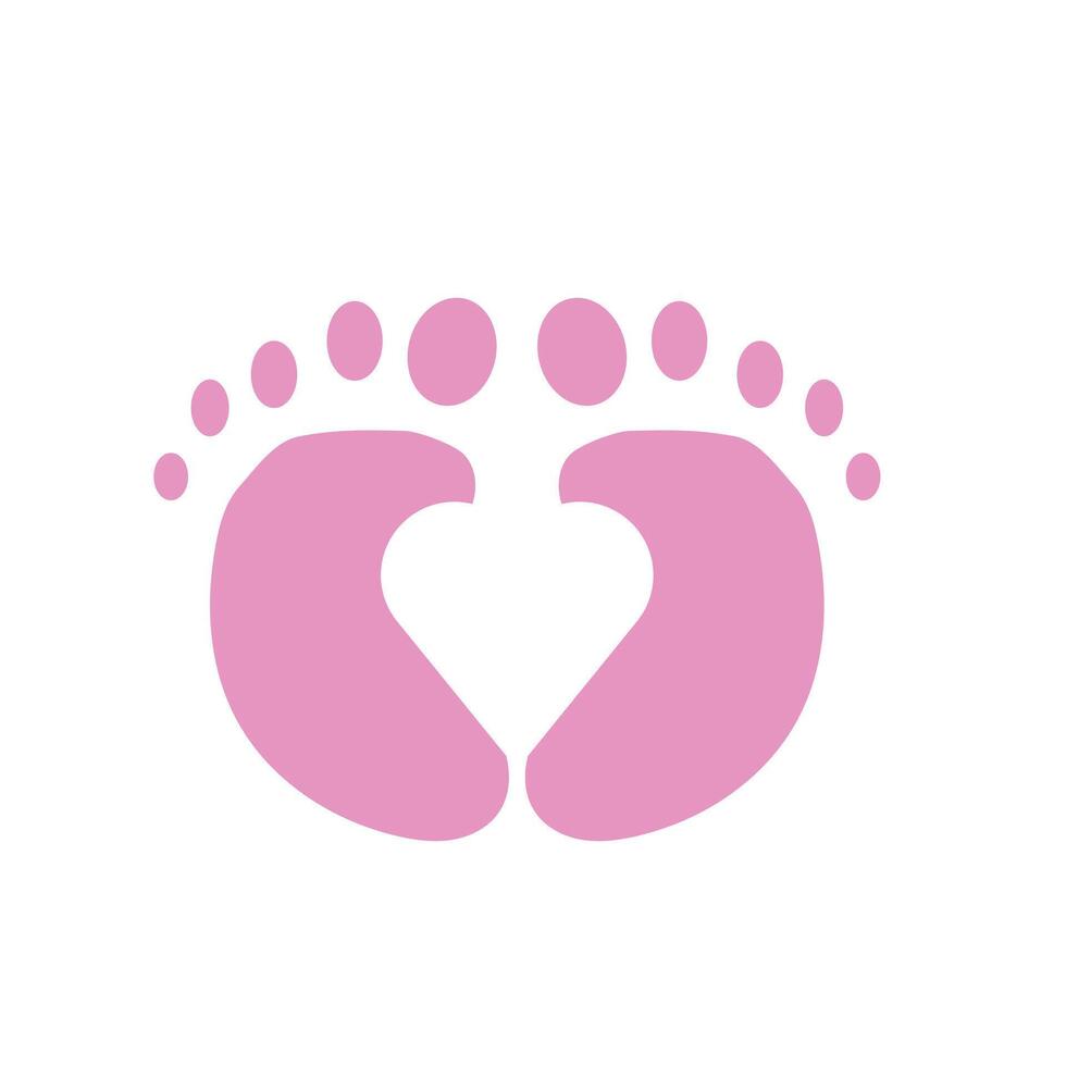 Foot imprint icon. Baby feet print vector