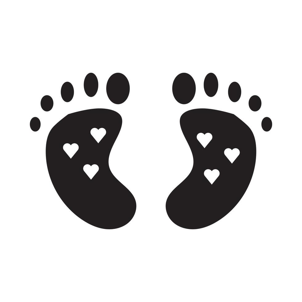 Human step footprints set on white background. Footprints in the sand. Children's footprints of barefoot person. Human feet. vector