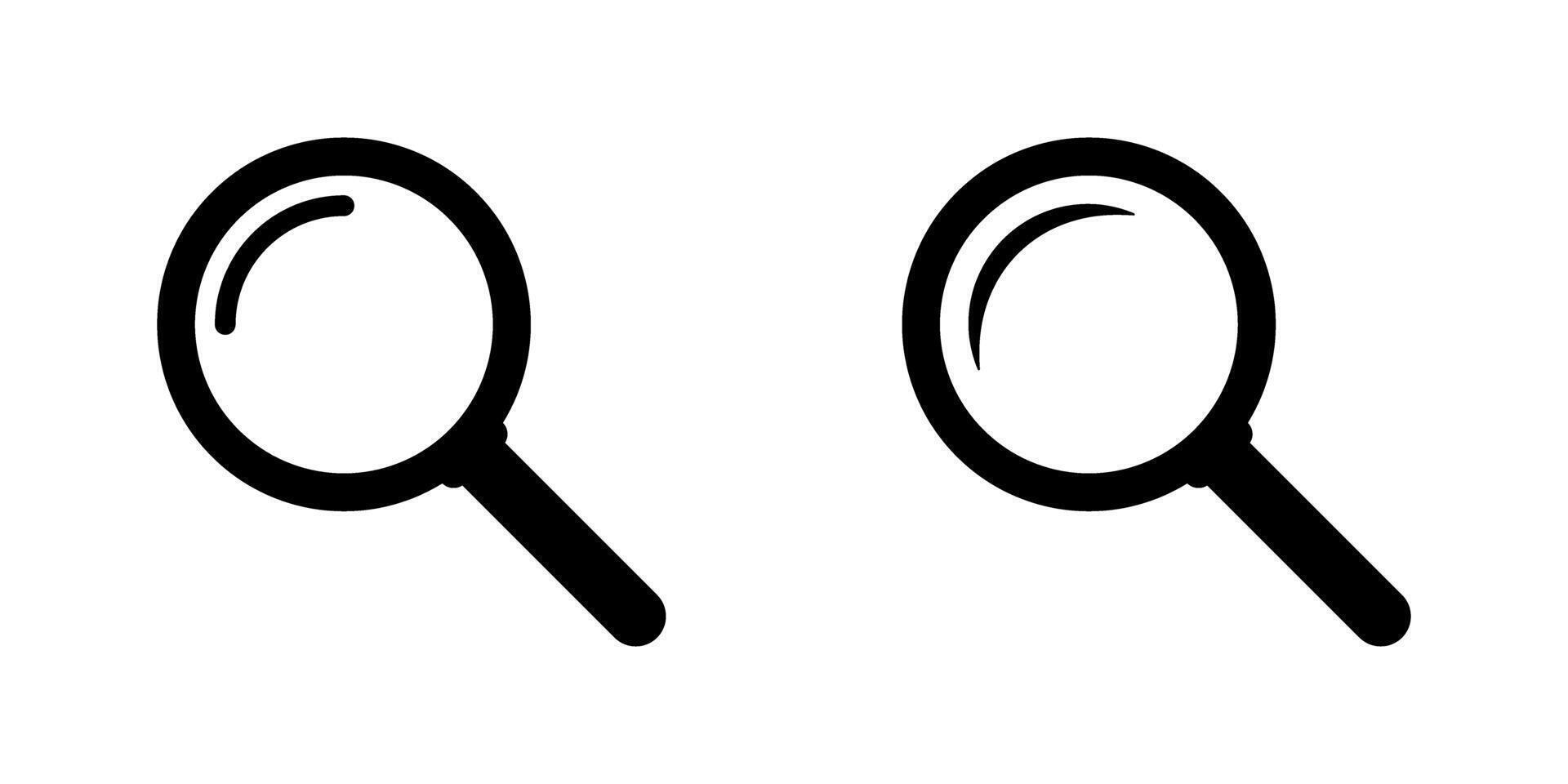 Magnifying glass icons. Loupe icons. vector