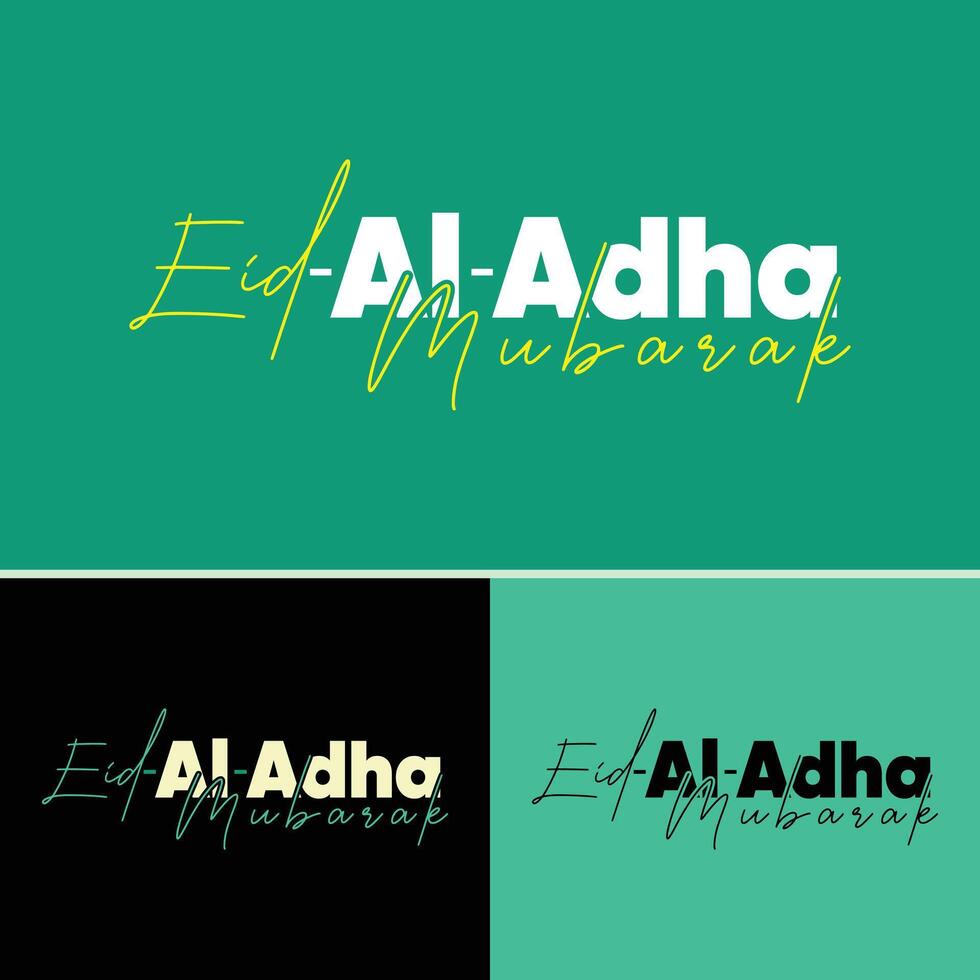 Eid al-Adha Mubarak text design vector
