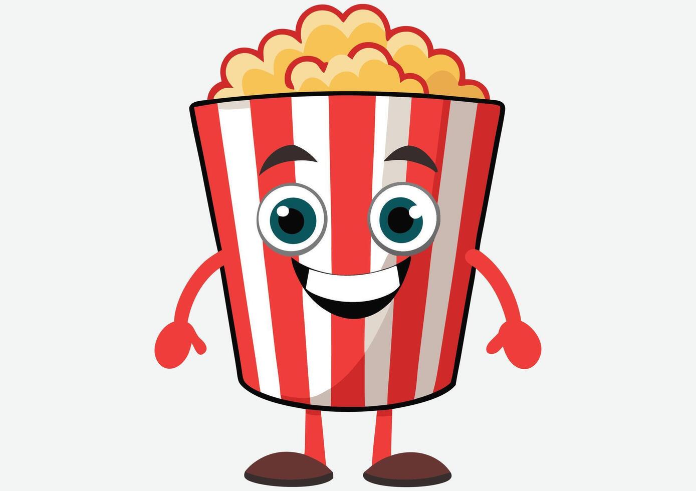 a popcorn with a face vector