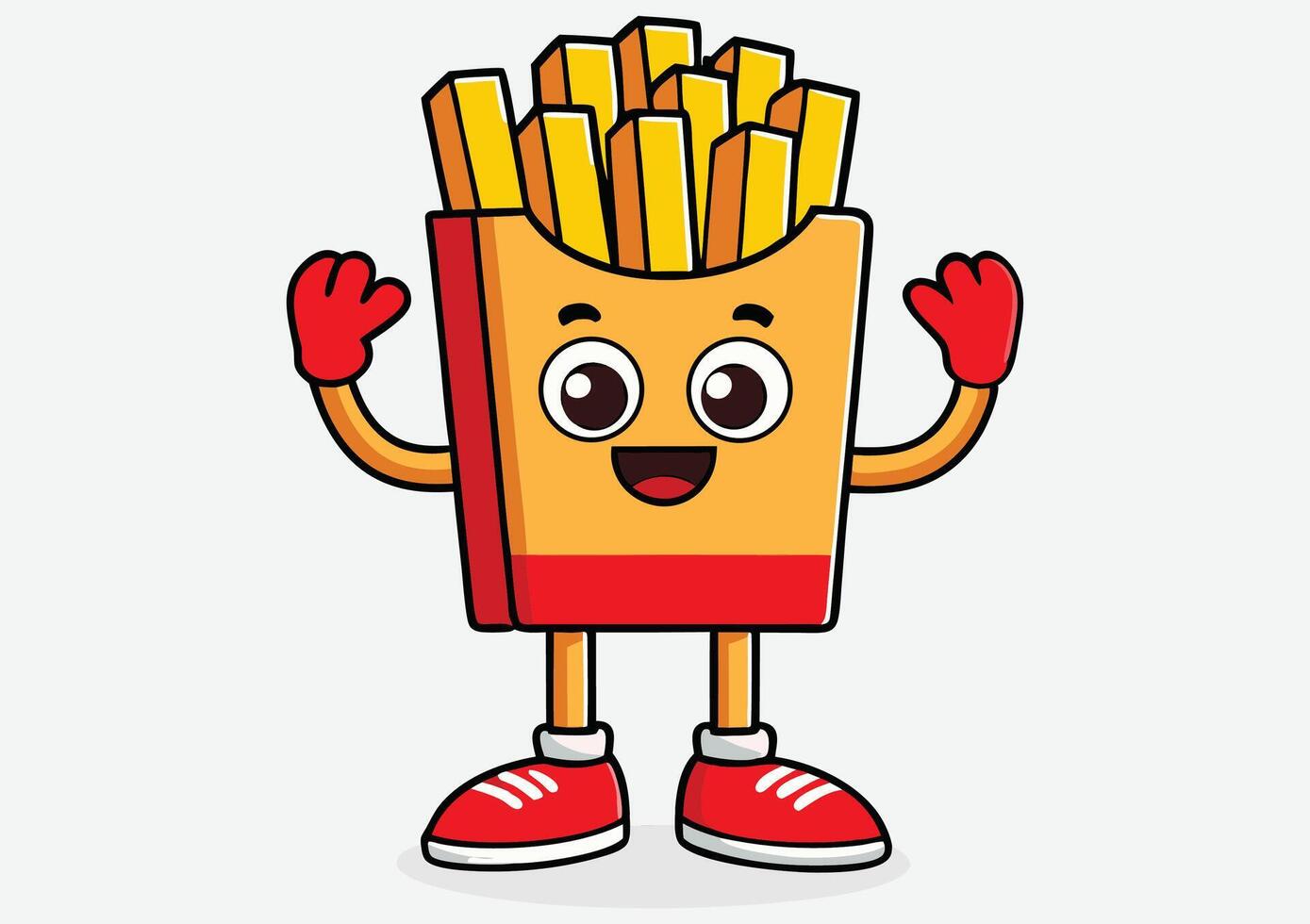 French Fries with Smile Face vector