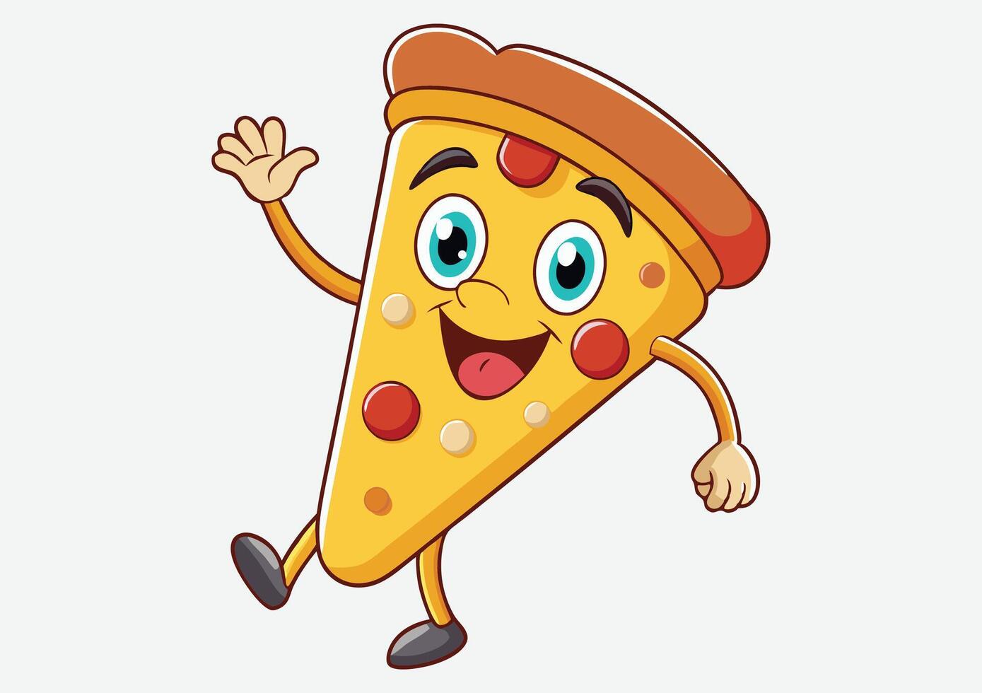 pizza slice with a happy face vector