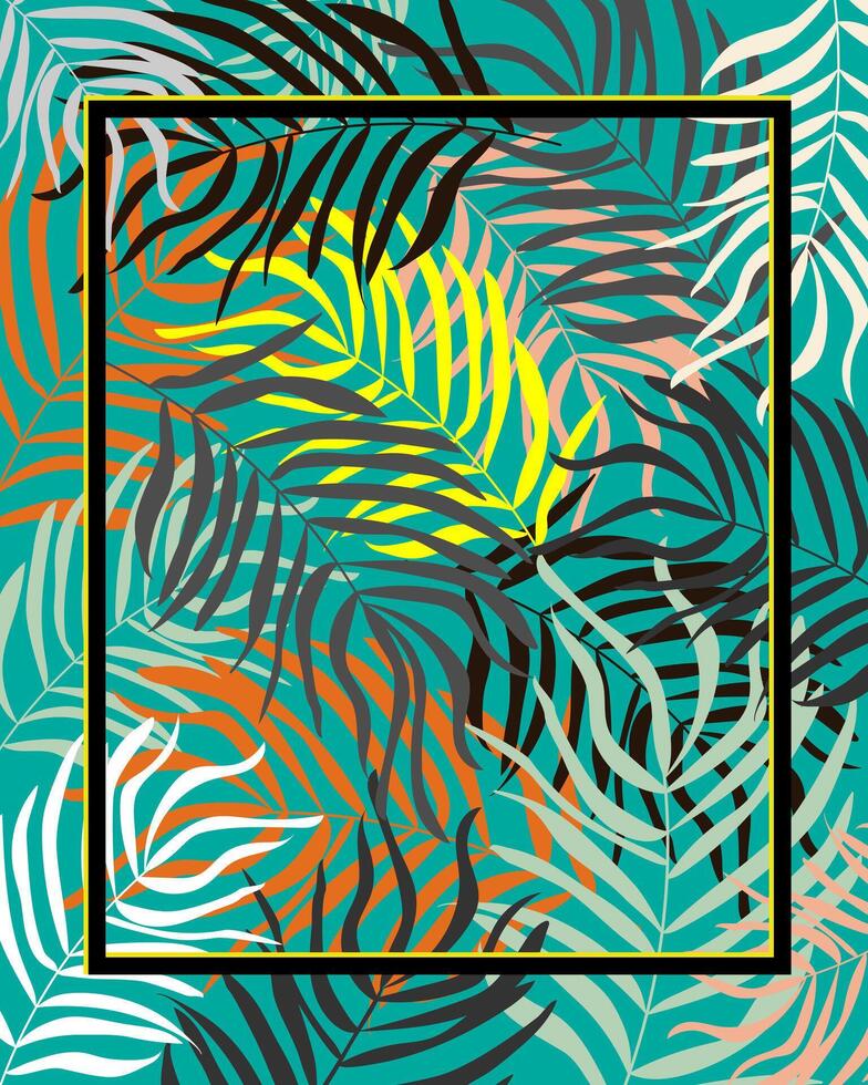 Spring and summer illustration jungle on a light background vector