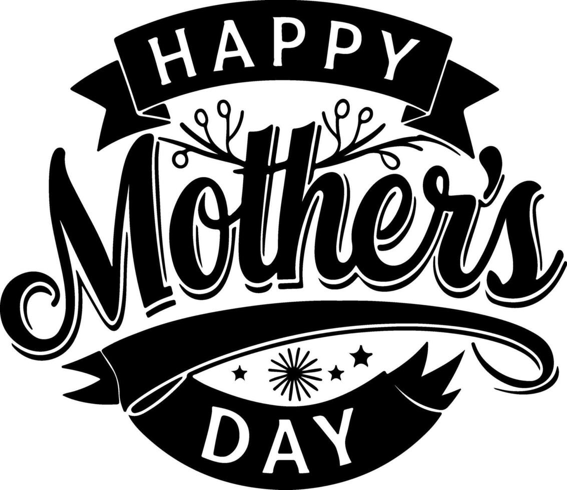 Happy Mothers Day Typography Design for Print and Web vector