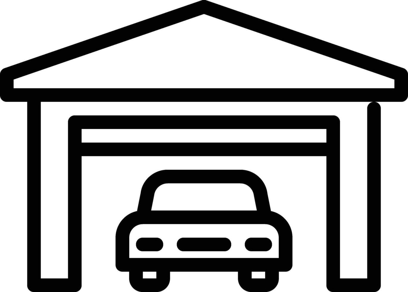garage icon outline icon illustration . vector