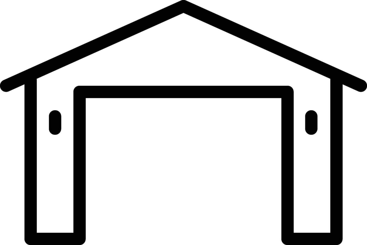 home garage icon line illustration . vector