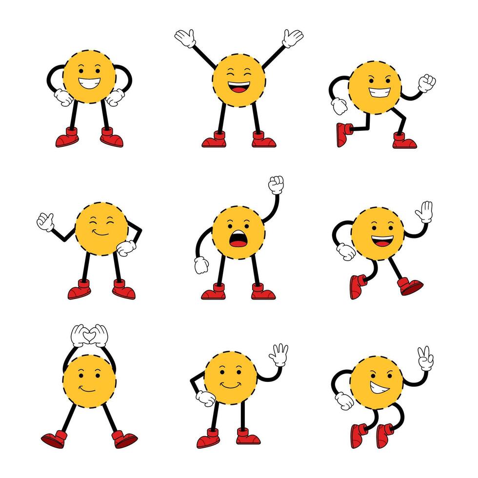 Circle Shape Cartoon Character vector