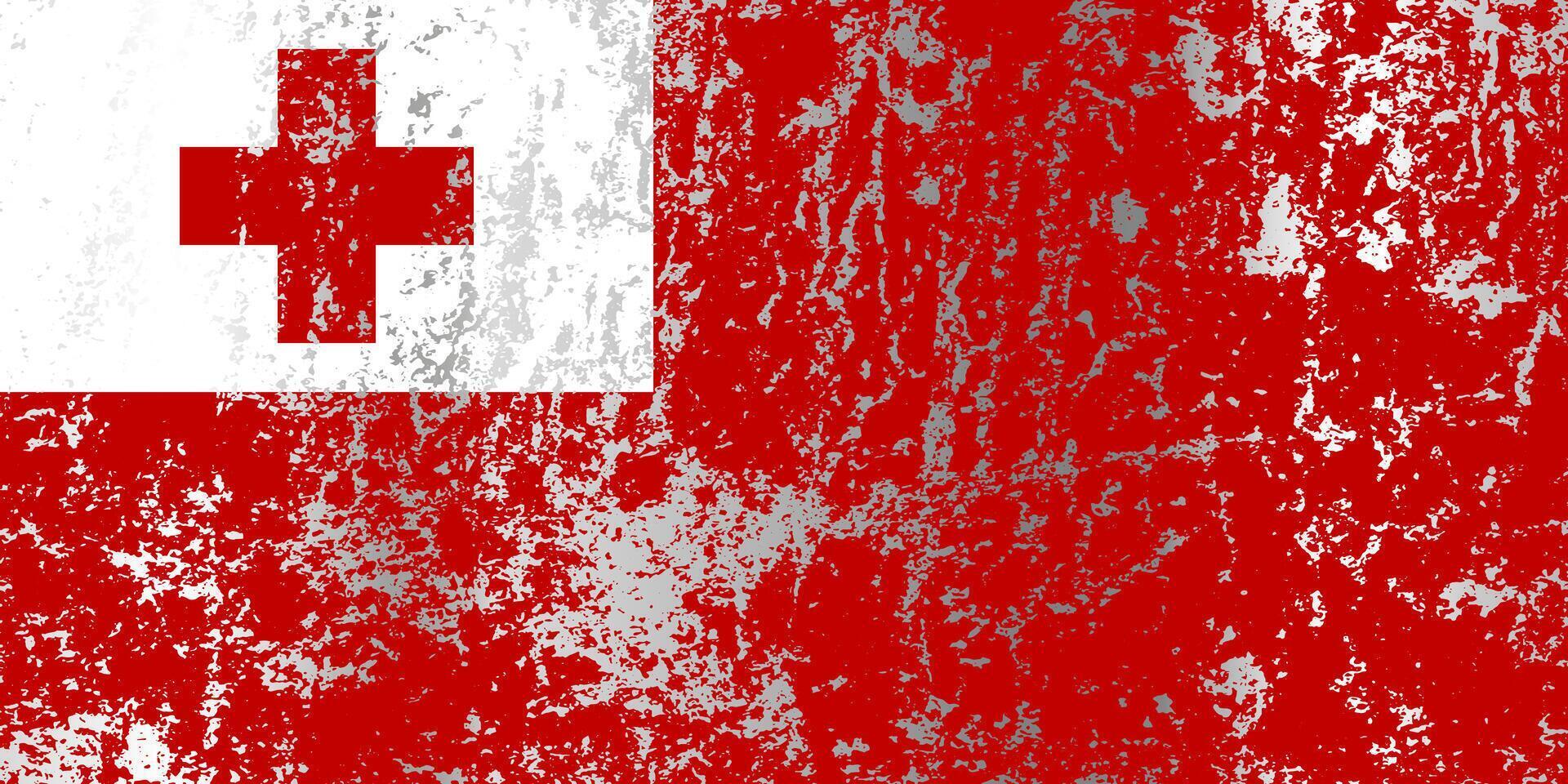 Tonga flag with grunge effect. vector
