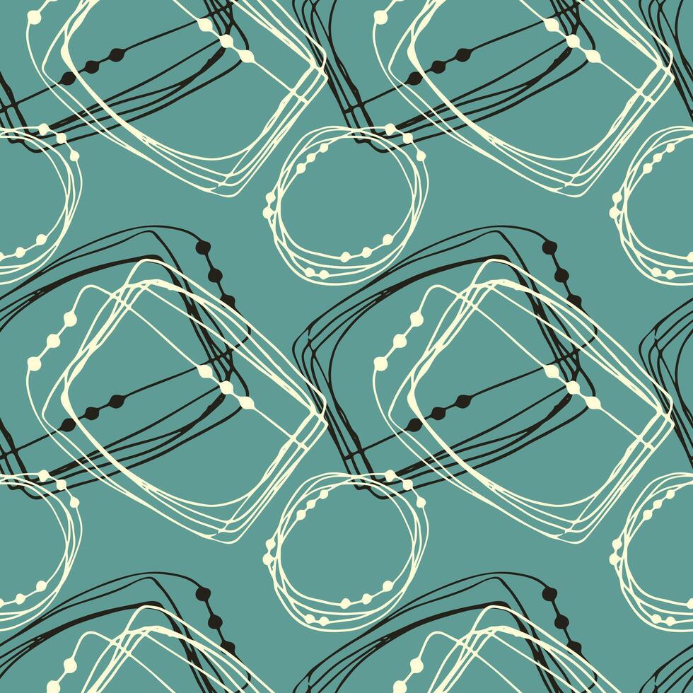 Abstract pattern, hand drawn doodle with dots, school doodles simple drawing. vector