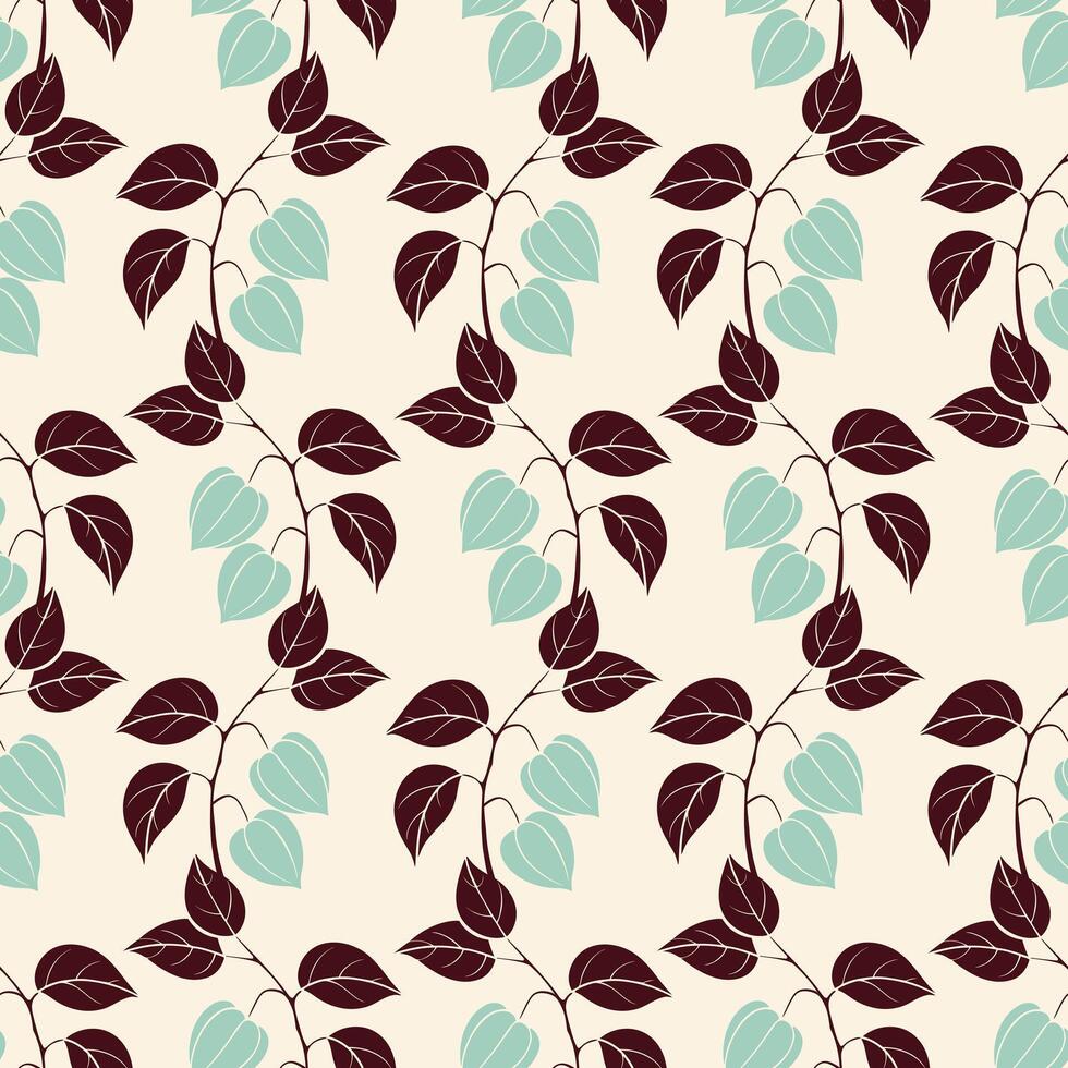 Physalis pattern, dark twigs with pastel blue lantern fruits. Botanical stylized silhouette, beige background. vector