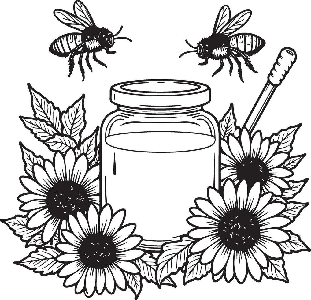 Rustic Honey Jar Clipart for Cricut Projects vector