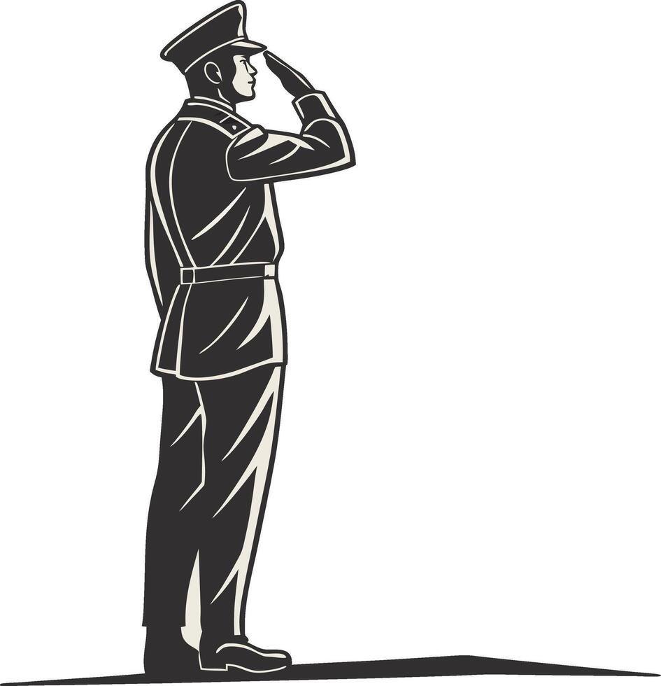 A man saluting in uniform on a white background vector