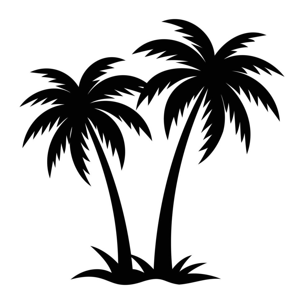 Minimal Palm Tree Silhouette Template vector